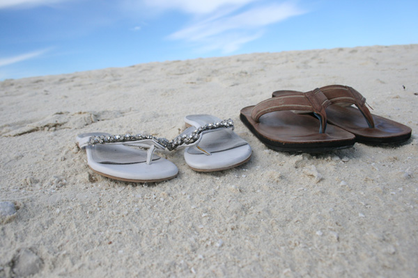 bryllupsrejse Maldiverne sandaler