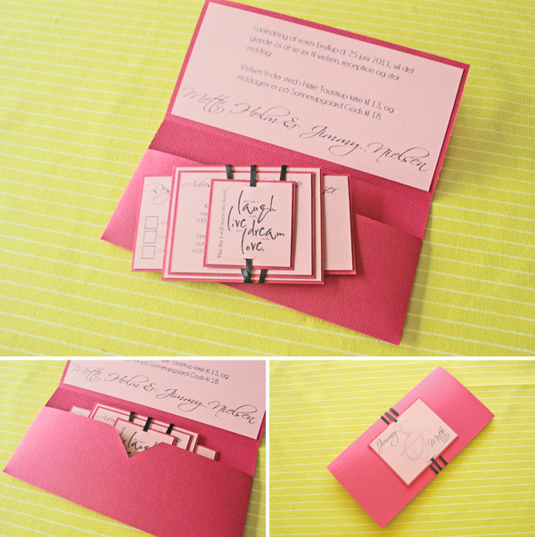Pink pocket invitation